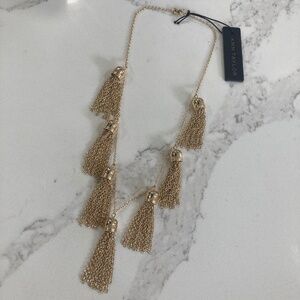 Ann Taylor Gold Chain Tassel Necklace